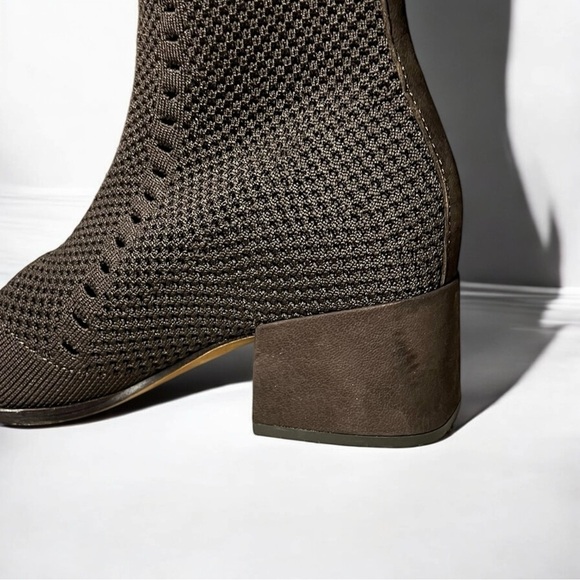 🌻Eileen Fisher Chocolate Brown Paron Stretch Crepe Knit Booties Size 5.5 - Picture 10 of 10